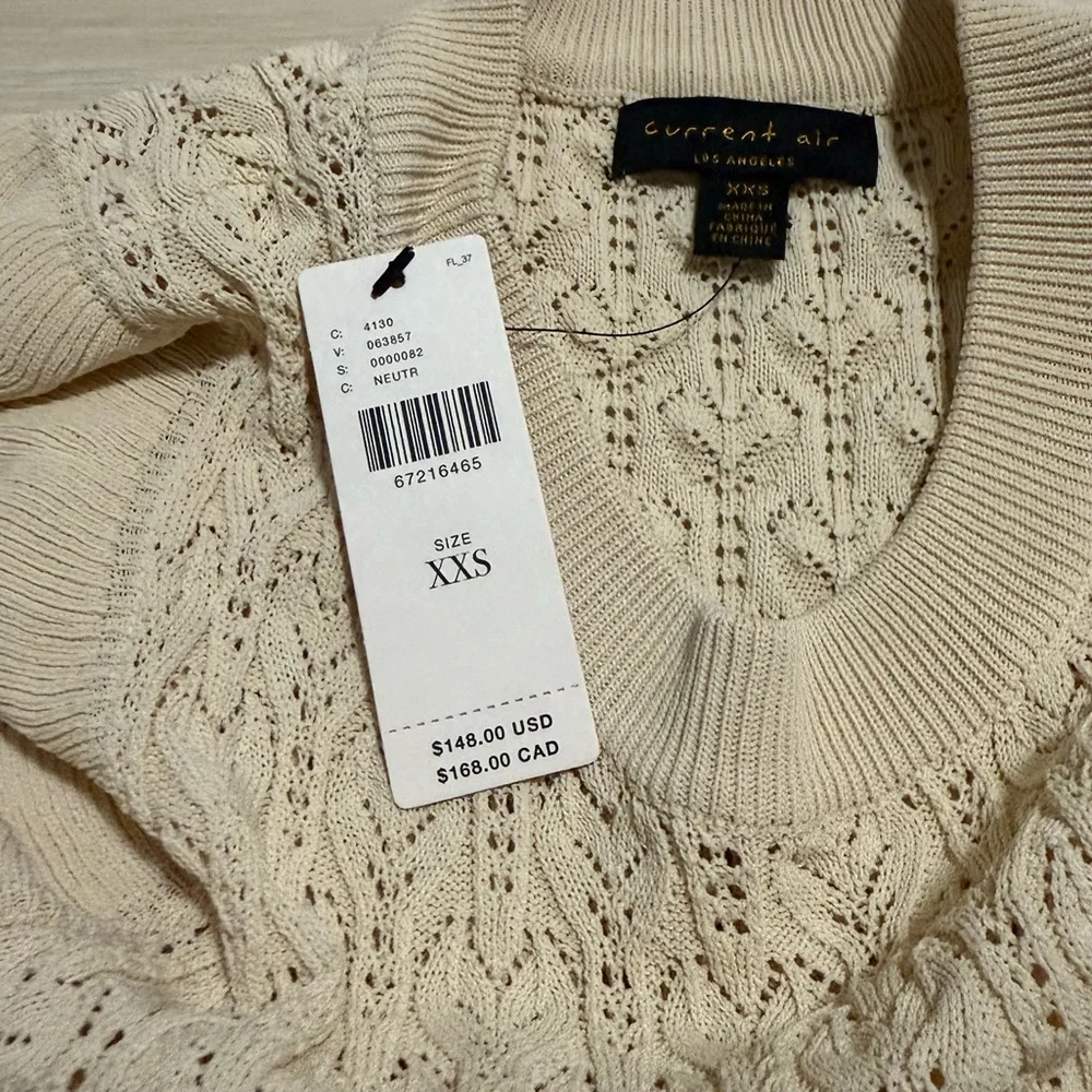 Anthropologie Current Air Ruffle Crewneck Mini Sweater Dress - Picture 7 of 10